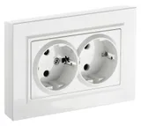 Розетка силов. IEK Brite РСш12-3-БрБ BR-R24-16-K01-F 2розет. двойн. скрыт. зазем. штор. IP20 белый (упак.:1шт)