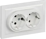 Розетка силов. IEK Brite РСш12-3-БрБ BR-R24-16-K01-F 2розет. двойн. скрыт. зазем. штор. IP20 белый (упак.:1шт)