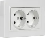 Розетка силов. IEK Brite РСш12-3-БрБ BR-R24-16-K01-F 2розет. двойн. скрыт. зазем. штор. IP20 белый (упак.:1шт)