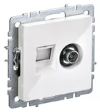 Розетка комп/телев. IEK Brite РТВ/РК12-БрКр BR-AK20-1-K01 2розет. концевая одинар. скрыт. штор. IP20 белый (упак.:1шт)