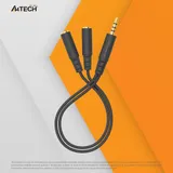 Адаптер аудио A4Tech AD-3P 2xJack 3.5 (f)/Jack 3.5 (m) 0.2м. черный