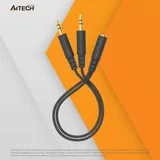 Адаптер аудио A4Tech AD-4P Jack 3.5 (f)/2xJack 3.5 (m) 0.2м. черный