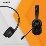 Наушники с микрофоном A4Tech HU-8 черный 2м накладные USB оголовье