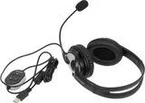 Наушники с микрофоном Microsoft LX-3000 Wired USB Black (аналог JUG-00015) черный/серебристый 1.8м мониторные оголовье (JUG-00014)