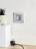 Розетка силов. IEK Brite РС11-1-0-БрА BR-R11-16-K47 одинар. скрыт. зазем. IP20 алюминий (упак.:1шт)