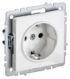 Розетка силов. IEK Brite РС14-1-0-БрБ BR-R14-16-K01 одинар. скрыт. зазем. штор. IP20 белый (упак.:1шт)