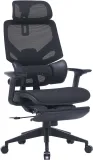 Кресло Cactus CS-CHR-MC01-BK черный сет./эко.кожа с подголов. крестов. пластик подст.для ног