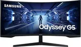 Монитор Samsung 34" Odyssey G5 C34G55TWWI VA curved 21:9 3440x1440 1ms 2500:1 250cd 178/178 HDMI DP 165Hz HDR FreeSync Premium VESA Black 2 years