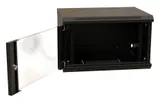 Шкаф коммутационный WRline (WR-TW-0966-GP-RAL9004) настенный 9U 600x600мм пер.дв.стекл 2 бок.пан. направл.под винты 60кг черный 500мм 500мм IP20 сталь