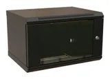 Шкаф коммутационный WRline (WR-TW-0966-GP-RAL9004) настенный 9U 600x600мм пер.дв.стекл 2 бок.пан. направл.под винты 60кг черный 500мм 500мм IP20 сталь