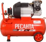 Компрессор поршневой Ресанта КП-50/400М масляный 400л/мин 50л 2500Вт красный/черный