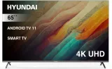 Телевизор LED Hyundai 65" H-LED65BU7006 Android TV Frameless Metal черный/серебристый 4K Ultra HD 60Hz DVB-T DVB-T2 DVB-C DVB-S DVB-S2 USB WiFi Smart TV