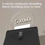 Шредер Deli ET015 черный с автоподачей (секр.P-4) фрагменты 5лист. 10лтр. пл.карты