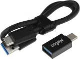 SSD накопитель Netac Z SLIM Black 500GB USB 3.2 Gen 2 Type-C External SSD, R/W up to 550MB/480MB/s,with USB-C to USB-A cable and USB-A to USB-C adapter 3Y wty