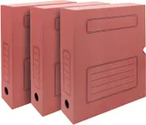 Короб архивный Silwerhof микрогофрокартон корешок 75мм A4 красный (упак.:3шт)