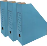 Лоток вертикальный Silwerhof микрогофрокартон корешок 75мм A4 синий (упак.:3шт)