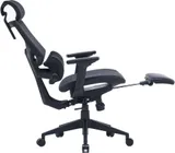 Кресло Cactus CS-CHR-MC01-GY серый сет./эко.кожа с подголов. крестов. пластик подст.для ног