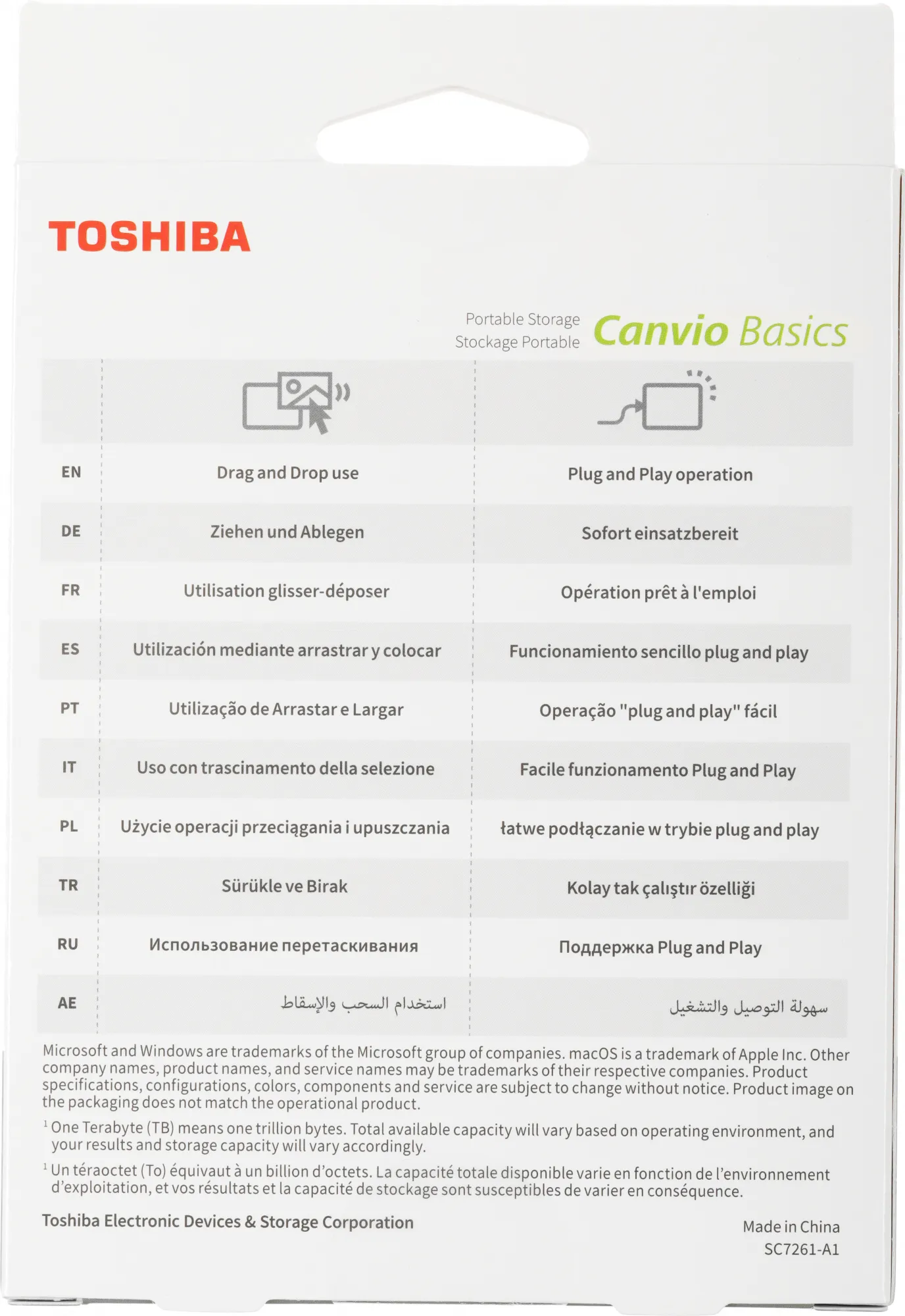 Жесткий диск Toshiba USB 3.0 1Tb HDTB510EK3AA Canvio Basics 2.5" черный