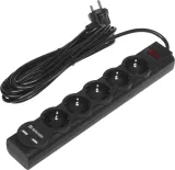 Сетевой фильтр Defender DFS 755 5м (5 розеток) черный (коробка)