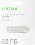 Флеш Диск Digma 32Gb DRIVE3 DGFUM032A30SR USB3.0 серебристый