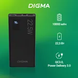 Мобильный аккумулятор Digma DGPF10A 10000mAh QC3.0/PD3.0 22.5W 5A 2xUSB-A/USB-C черный (DGPF10A22PBK)