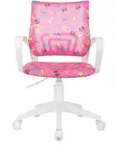 Кресло детское Бюрократ BUROKIDS 1 W розовый сланцы крестов. пластик пластик белый