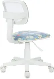 Кресло детское Бюрократ CH-W299 белый TW-15 сиденье мультиколор овечки сетка/ткань крестов. пластик пластик белый