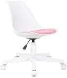 Кресло Бюрократ CH-W333 белый сиденье розовый Velvet 36 крестов. пластик пластик белый