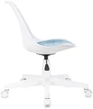 Кресло Бюрократ CH-W333 белый сиденье голубой Velvet 86 крестов. пластик пластик белый