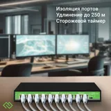 Коммутатор Digma DSP208F-2F-T120 DSP208F-2F-T120 V1 (L2) 10x100Мбит/с 8PoE 8PoE+ 1PoE++ 120W неуправляемый