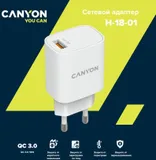 Сетевое зар./устр. Canyon CNE-CHA18W 18W 3A (PD+QC) USB Type-C универсальное белый