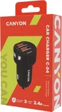 Автомобильное зар./устр. Canyon CNE-CCA04B 12W 2.4A 2xUSB универсальное черный