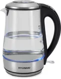 Чайник электрический Hyundai HYK-G8406 1.7л. 2200Вт прозрачный/черный (корпус: нержавеющая сталь)