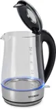 Чайник электрический Hyundai HYK-G8406 1.7л. 2200Вт прозрачный/черный (корпус: нержавеющая сталь)