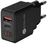 Сетевое зар./устр. Wiiix UNNK-4-2-02-QCPD-B 20W 3A (PD+QC) USB-C/USB-A черный
