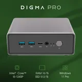 Неттоп Digma Pro Minimax U1 i5 1240P (1.7) 16Gb SSD512Gb UHDG Windows 11 Professional GbitEth WiFi BT 60W темно-серый/черный (DPP5-ADXW02)