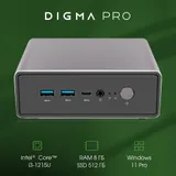 Неттоп Digma Pro Minimax U1 i3 1215U (1.2) 8Gb SSD512Gb UHDG Windows 11 Professional GbitEth WiFi BT 60W темно-серый/черный (DPP3-8DXW01)