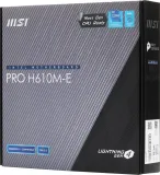 Материнская плата MSI PRO H610M-E DDR5 s1700,2DDR5,1PCI-Ex16,1PCI-Ex1,1M.2,4SATA3.0,4USB3.2Gen1, mATX,RTL