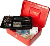 Ящик для денег Silwerhof 90x250x180 красный сталь 1.17кг