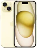 Смартфон Apple A3090 iPhone 15 128Gb желтый моноблок 3G 4G 1Sim 6.1" 1179x2556 iOS 16 48Mpix 802.11 a/b/g/n/ac/ax NFC GPS Protect