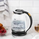 Чайник электрический Kitfort КТ-6199 2л. 2200Вт черный/белый (корпус: пластик/стекло)