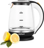 Чайник электрический Kitfort КТ-6199 2л. 2200Вт черный/белый (корпус: пластик/стекло)