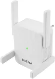 Повторитель беспроводного сигнала Digma D-WR310 (D-WR310V2) N300 Wi-Fi белый