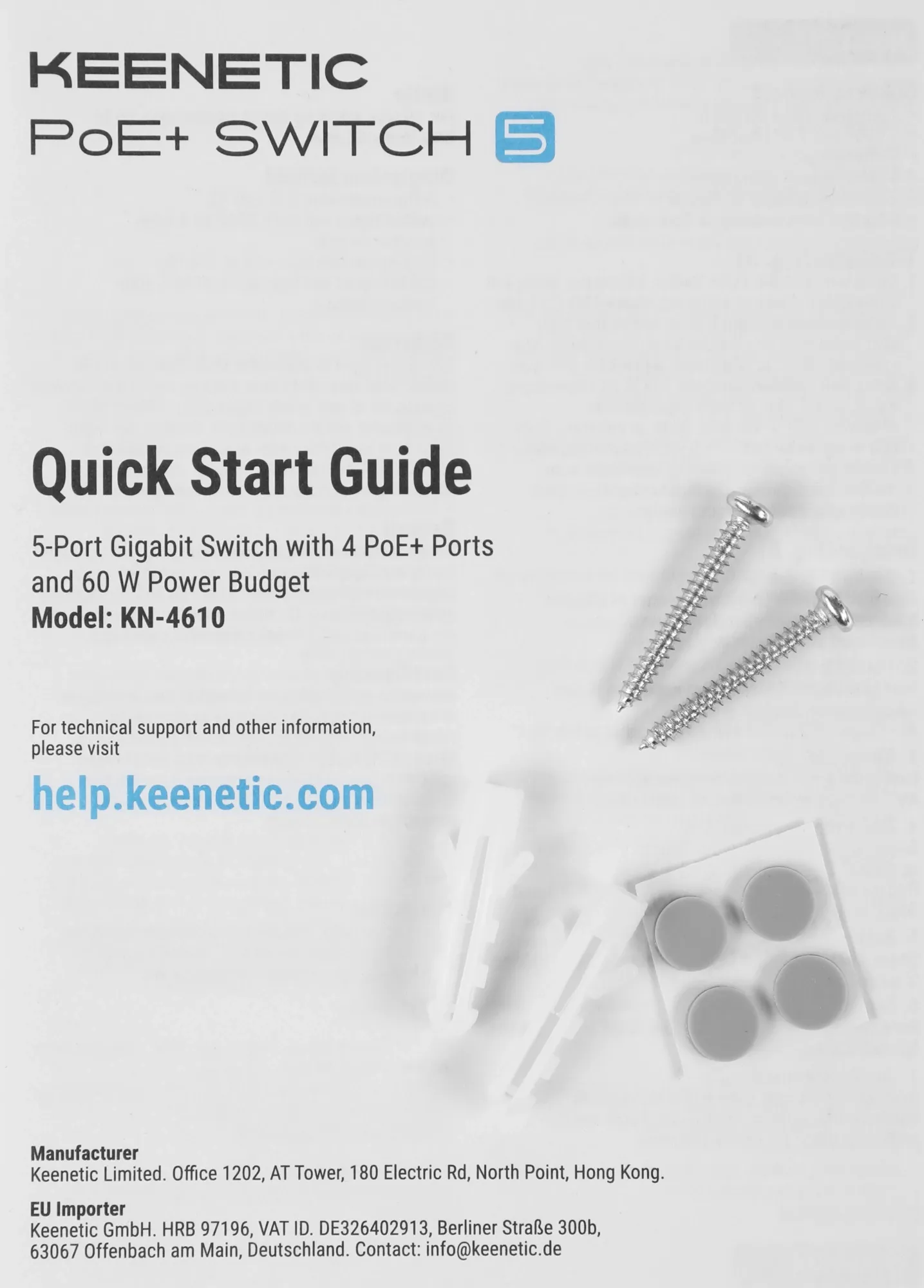 Коммутатор Keenetic KN-4610 (L2) 5x1Гбит/с 4PoE+ 60W Коммутатор неуправляемый