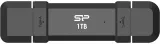 Накопитель SSD Silicon Power USB-C 1TB SP001TBUC3S72V1K DS72 1.8" черный USB-A