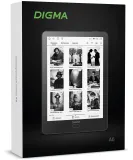 Электронная книга Digma A6 6" E-Ink Carta 758x1024 1.8Ghz 3072/32Gb/SD/microSDHC/подсветка дисплея темно-серый