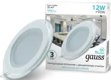 Светильник Gauss 947111212 12Вт 4000K цв.св.:белый нейтральный белый