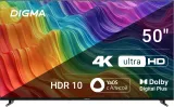 Телевизор LED Digma 50" DM-LED50UBB33 Яндекс.ТВ Frameless черный 4K Ultra HD 60Hz DVB-T DVB-T2 DVB-C DVB-S DVB-S2 USB WiFi Smart TV
