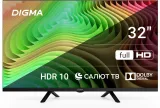 Телевизор LED Digma 32" DM-LED32SBB36 Салют ТВ Frameless Metal черный/черный FULL HD 60Hz DVB-T DVB-T2 DVB-C DVB-S DVB-S2 USB WiFi Smart TV