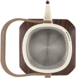 Чайник электрический Hyundai HYK-S2043 0.6л. 1000Вт кремовый/коричневый корпус: металл